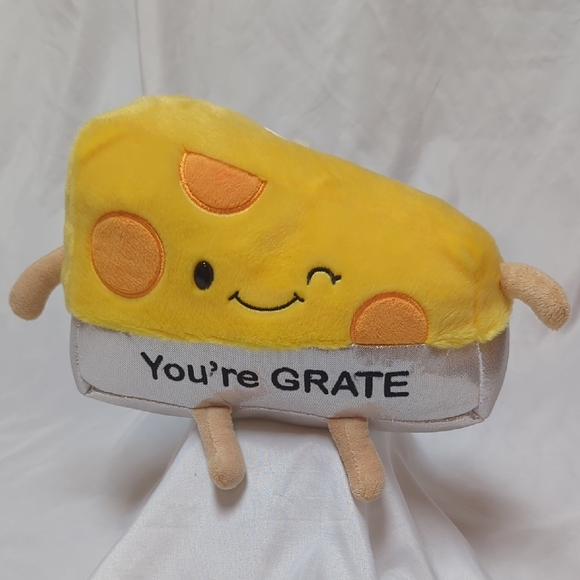 Aurora Stuffed Plush "You're Grate" Cheese Wedge Novelty Gift Valentine Love 8" - Picture 1 of 8